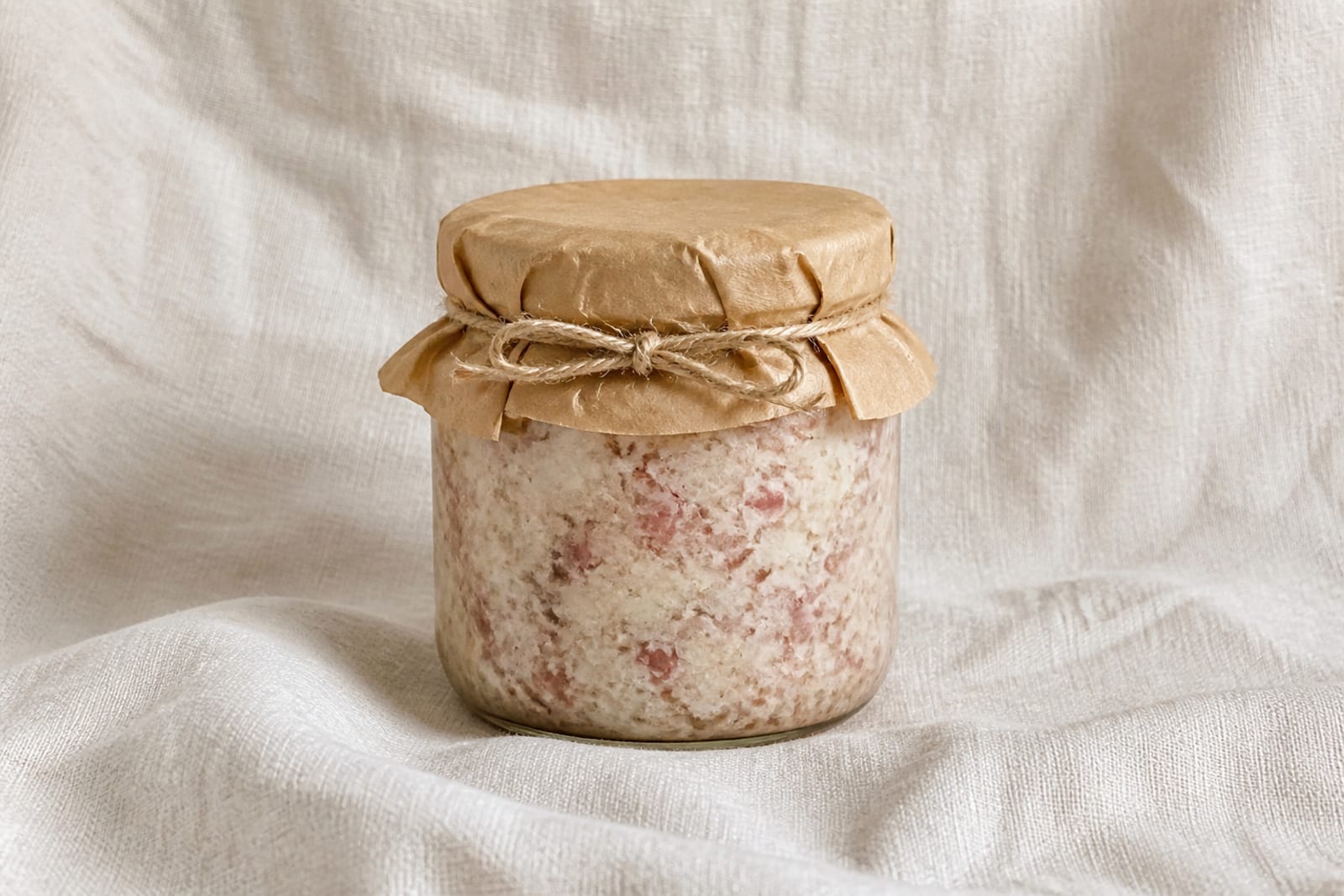 Verhackert im Glas — Handgehacktes Speckverhackert im Glas, 180 g, streichfähig und würzig.