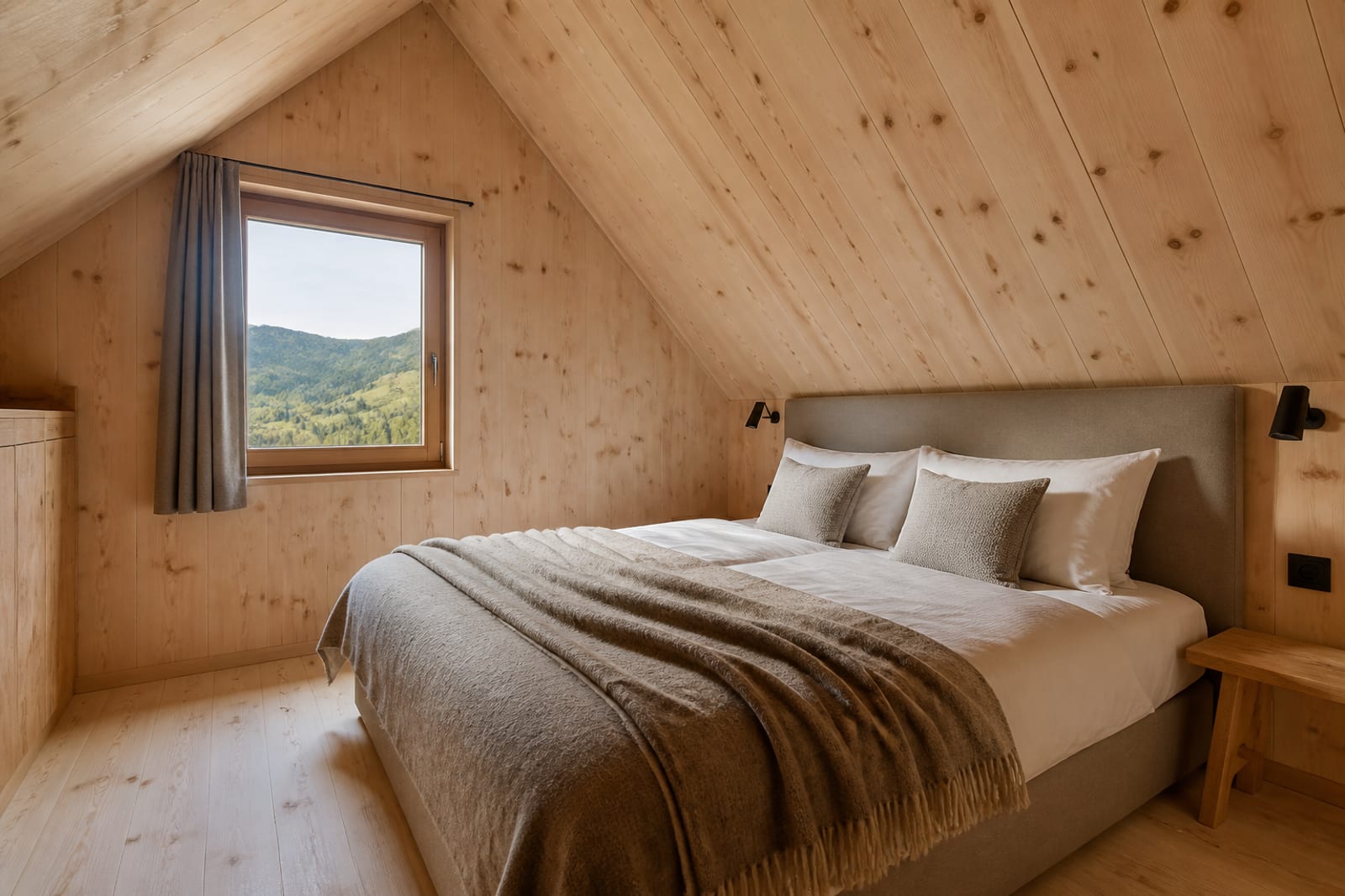 Schlafzimmer in Haus Zirbe